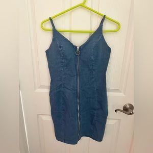 Jean denim full zipper Dress